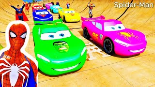 Big & Small McQueen vs Chick Hicks vs Tow Mater vs King Dinoco vs Duch Hudson - BeamNG.Drive
