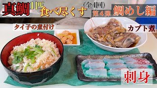 【真鯛】１匹を食べ尽くす！第４弾【鯛めし】