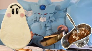 バターチキンカレーとナンを作るオベリスクの巨神兵