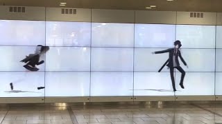 にじさんじ４周年記念広告(2022年2月)＠名古屋駅 約4分間 FULL